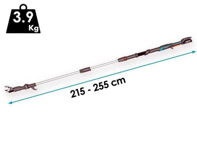 GARDENA HighCut 250/18V solo Battery-Powered Pruning Shears on Extension Pole - BATTERY AND BATTERY CHARGER NOT INCLUDED