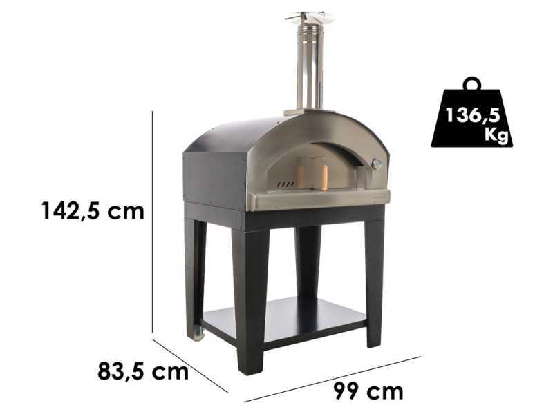 Rossofuoco Nonna Luisa Nero - Outdoor Wood-Fired Oven with Cart