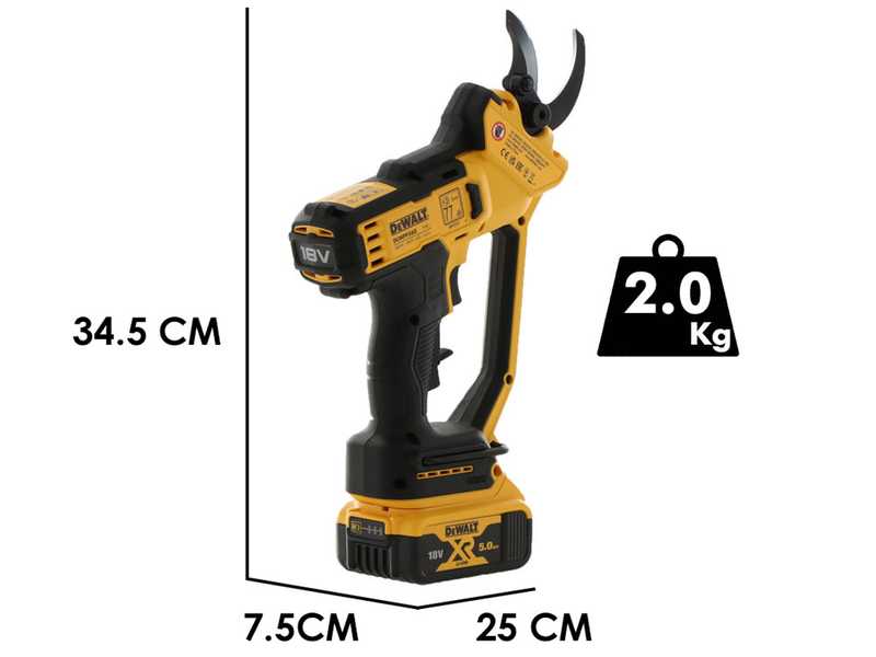 DEWALT DCMPP568P1-QW Battery-Powered Pruning Shears - 18V 5.0Ah Battery