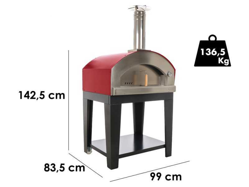 Rossofuoco Nonna Luisa Rosso - Outdoor Wood-Fired Oven with Cart 