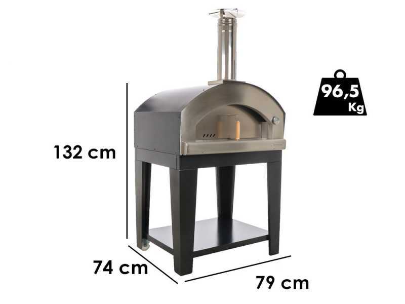 Rossofuoco Campagnolo Nero - Outdoor Wood-Fired Oven with Cart