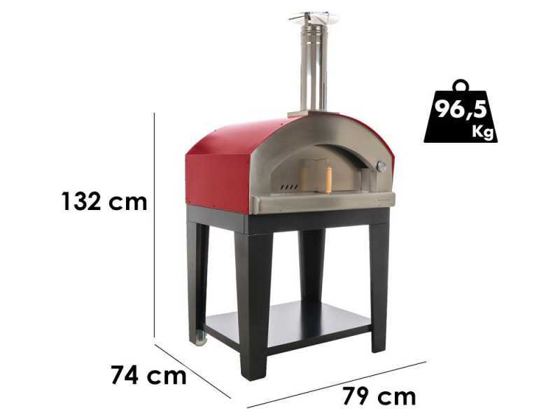 Rossofuoco Campagnolo Rosso - Outdoor Wood-Fired Oven with Cart 