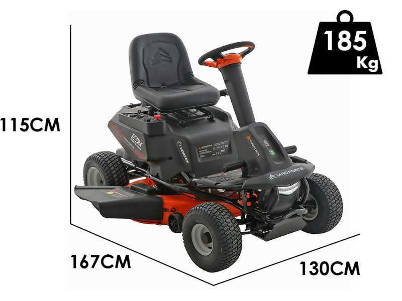 Yard Force E559 - 56V/50Ah Battery-powered Riding-on Mower - Side Discharge and Mulching
