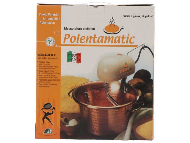 LAR Polentamatic - Hammered Copper Electric Pot for Polenta with Flat Base 3.5 L - max 8W
