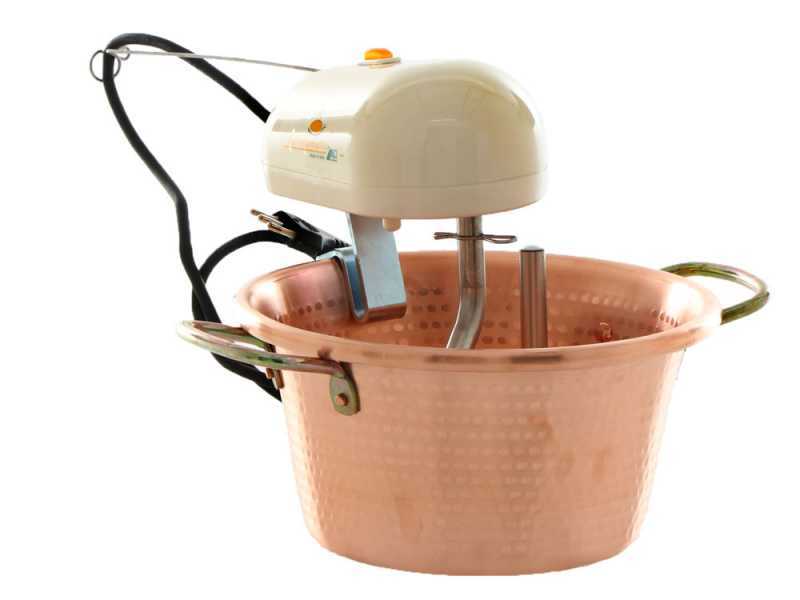 LAR Polentamatic - Hammered Copper Electric Pot for Polenta with Flat Base 3.5 L - max 8W