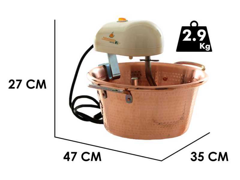 LAR Polentamatic - Hammered Copper Electric Induction Pot for Polenta 4.5 L - max 8W