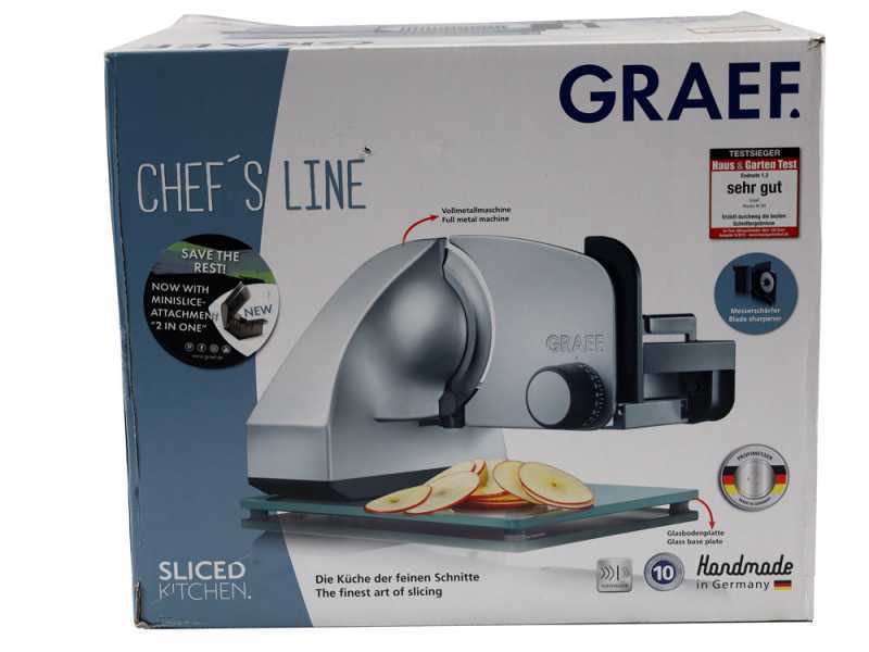 GRAEF MASTER M90 Silver - Meat Slicer 2-in-1 with Vegetable Slicer - 170 mm blade