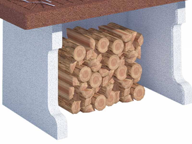 Linea VZ Panarea - Wood and Charcoal Masonry Barbecue
