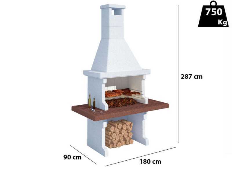 Linea VZ Panarea - Wood and Charcoal Masonry Barbecue