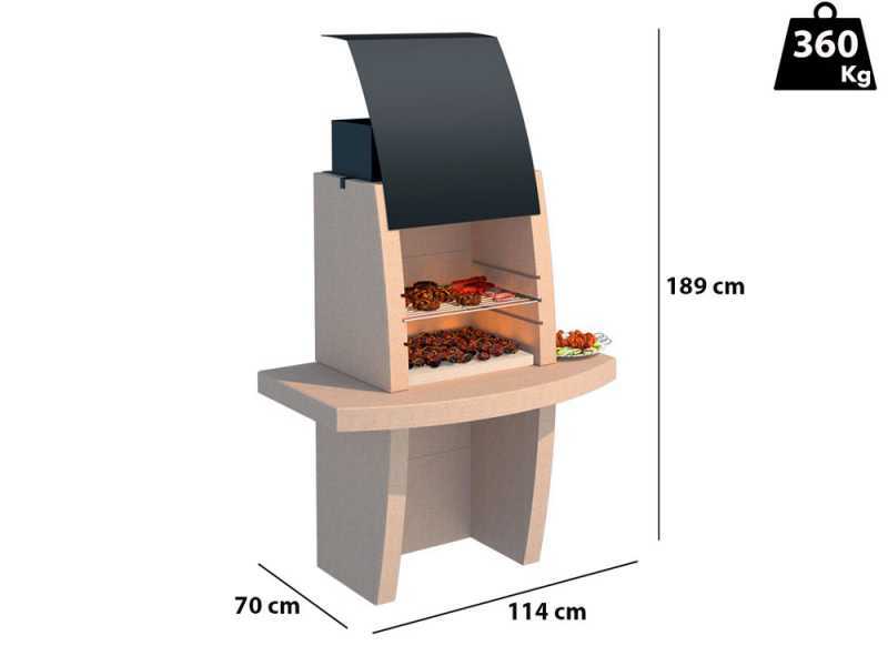 Linea VZ Formentera - Wood and Charcoal Masonry Barbecue