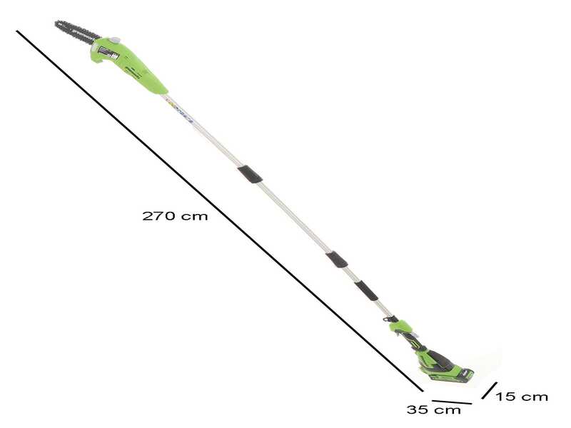 Greenworks G40PSFK2 - Battery backpack pruner on extension pole - Battery 40V 2Ah