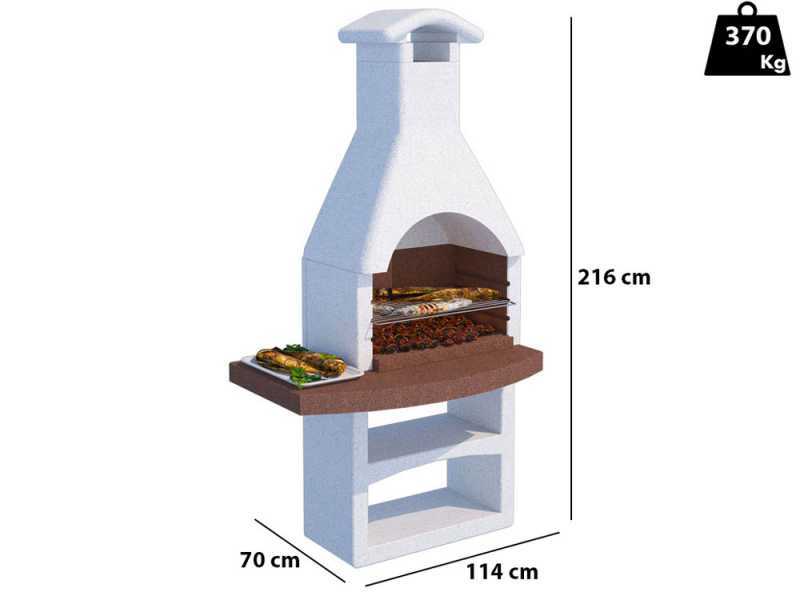 Linea VZ Treviso - Wood and Charcoal Masonry Barbecue