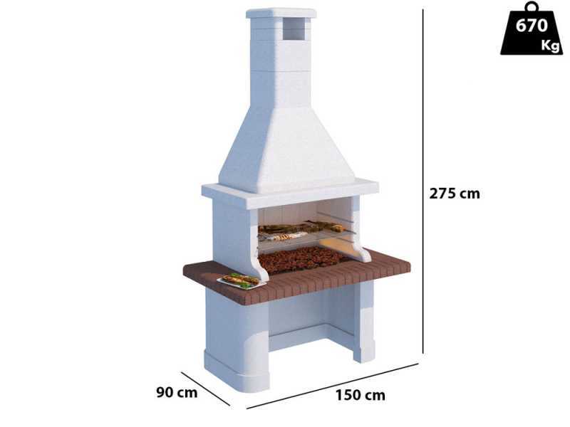 Linea VZ Vulcano - Wood and Charcoal Masonry Barbecue