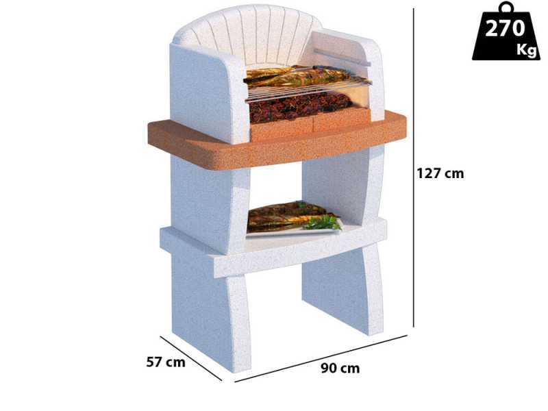 Linea VZ Modena - Wood and Charcoal Masonry Barbecue
