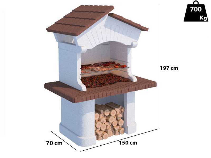 Linea VZ Canarie - Wood and Charcoal Masonry Barbecue