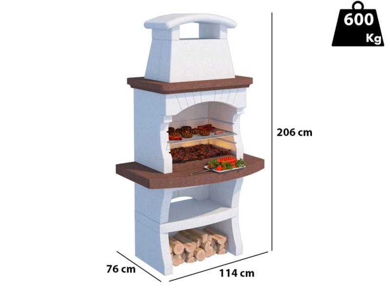 Linea VZ Maiorca - Wood and Charcoal Masonry Barbecue