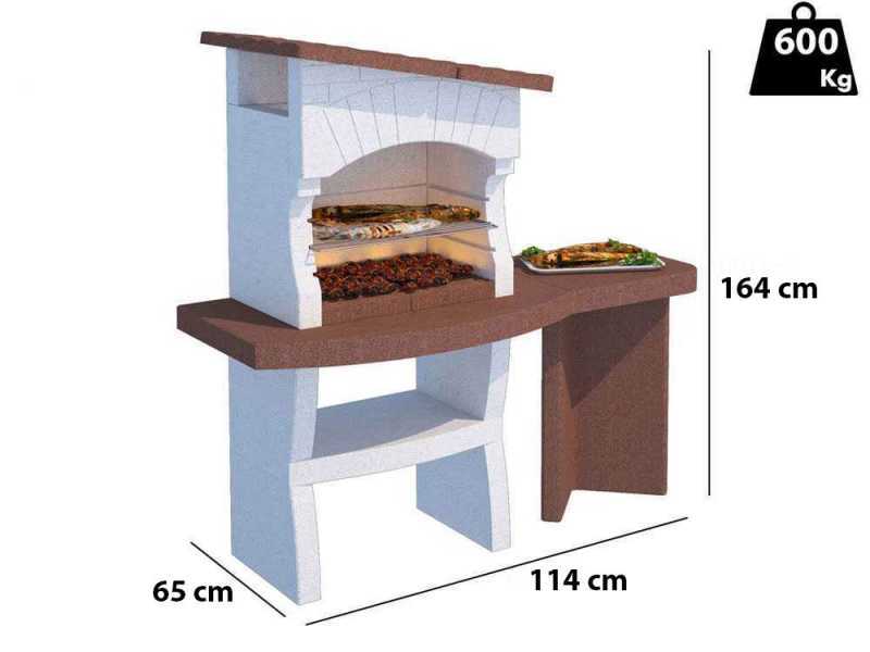 Linea VZ Portofino - Wood and Charcoal Masonry Barbecue
