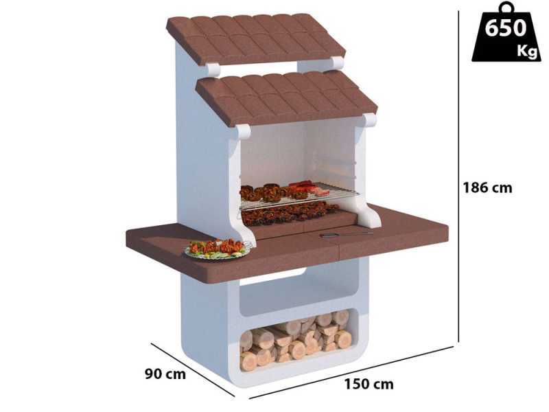 Linea VZ Portocervo - Wood and Charcoal Masonry Barbecue