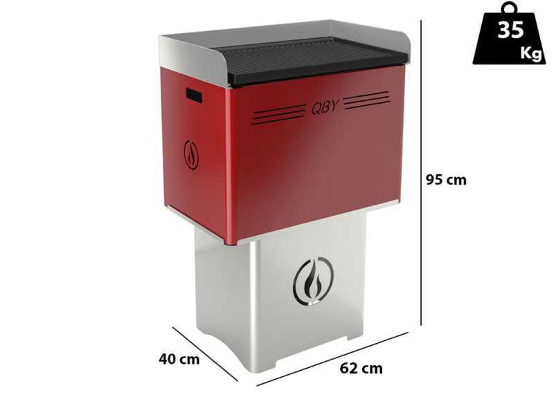 VZ QBY Line - Transportable pyrolytic pellet barbecue red