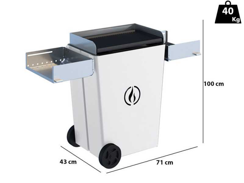 Linea VZ White Party - Pyrolytic Pellet Barbecue with Wheels