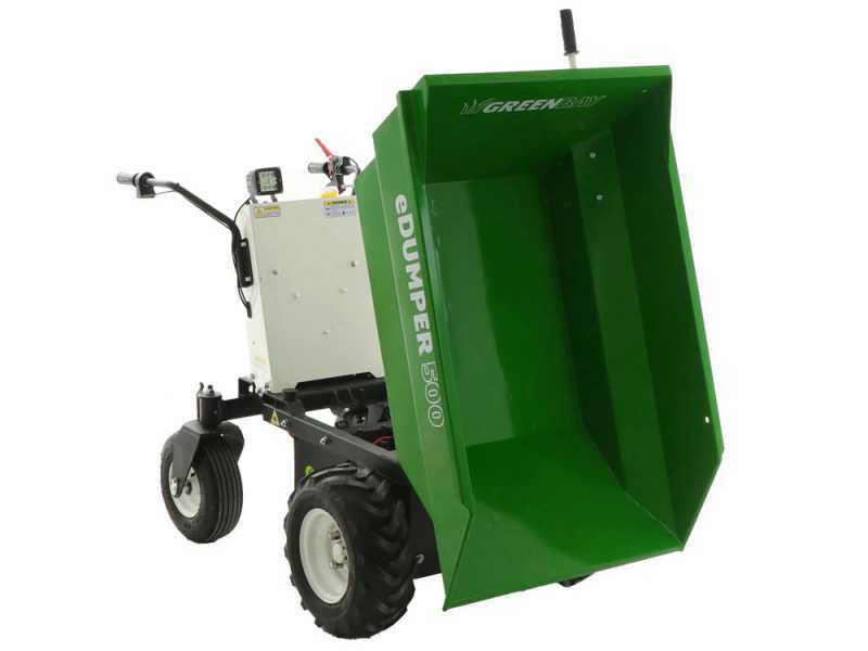 GREENBAY eDUMPER 500 - Electric Battery-Powered Wheelbarrow - 48V 32Ah