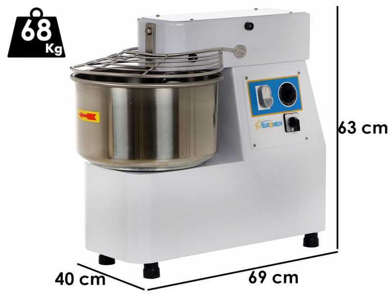 Euromech ETF 20 2v - Spiral mixer capacity 18 kg - Three-phase two speed