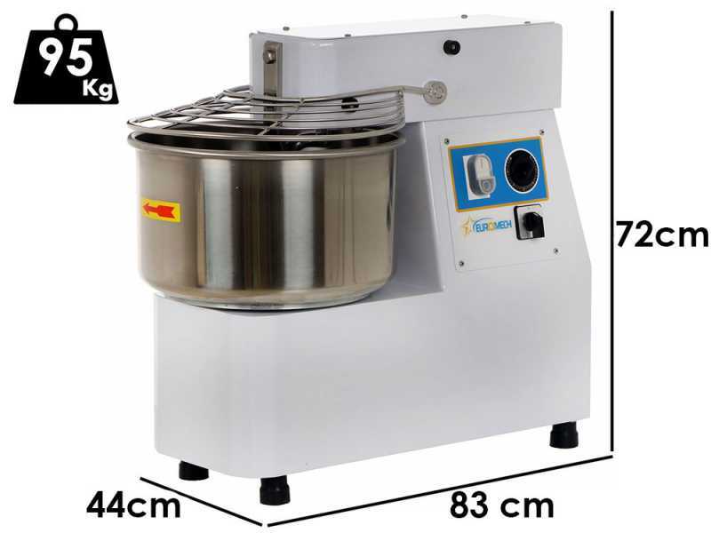 Euromech ETF 30 2v - Spiral kneader capacity 25Kg - Three-phase two speed