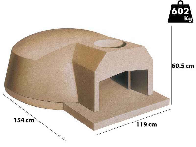Linea VZ F2 - Built-In Wood-fired Oven with &Oslash; 107 cm Cooking Chamber - Cooking Capacity: 5 Pizzas