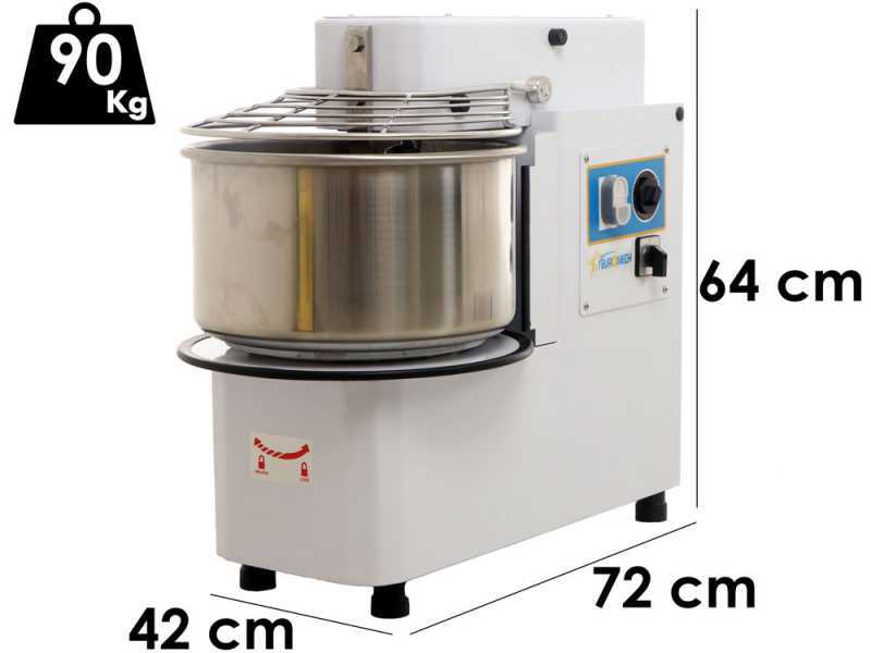 EuroMech ETR 20 2v - 18Kg capacity tilting spiral mixer - three-phase two speed