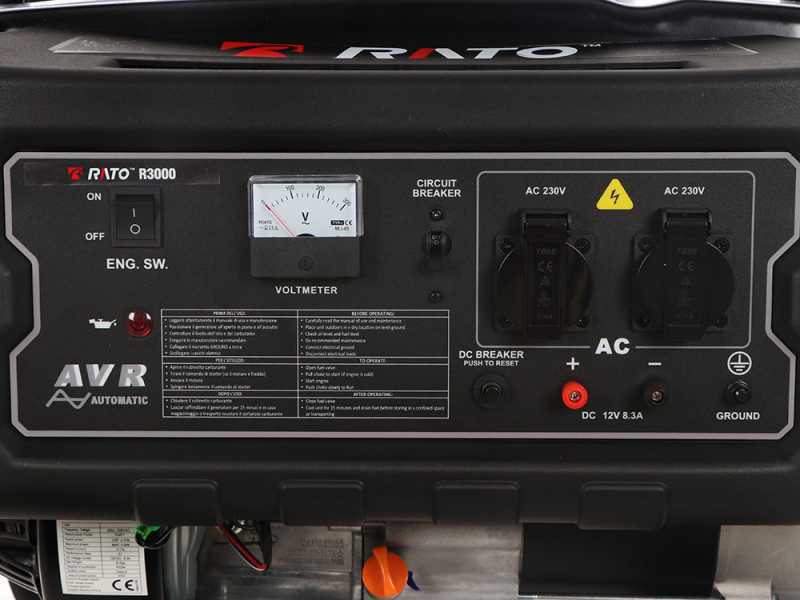 Rato R3000 - 3 kW Petrol Power Generator - DC 2.8 kW Single-phase