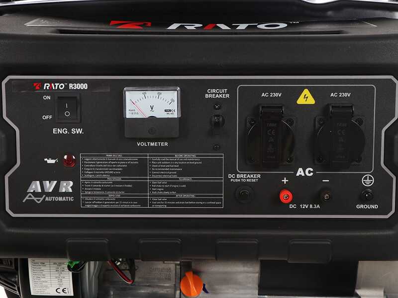 Rato R3000 single-phase petrol generator set - Wheeled - 2.7 Kw