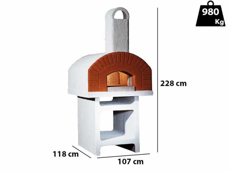 Linea VZ Portici - Outdoor Wood-Fired Oven with Concrete Base - with 72x70 cm Cooking Chamber