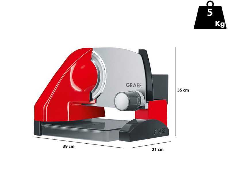 Graef SKS 500 Red - Meat Slicer 2-in-1 with Vegetable Slicer - 170 mm blade