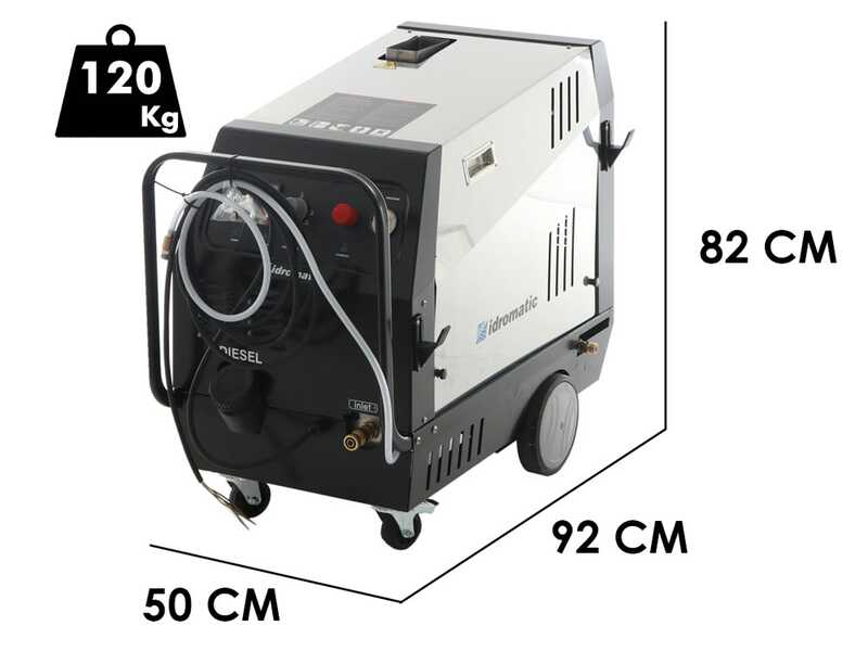 Idromatic Eco 170.13 - Professional Hot Water Pressure Washer - Three-Phase - 180 bar - 780 lt/h