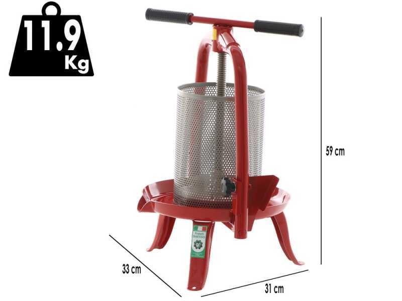Baesso V20 - 9 L Screw Press for Fruits and Vegetables - Stainless Steel Tank 