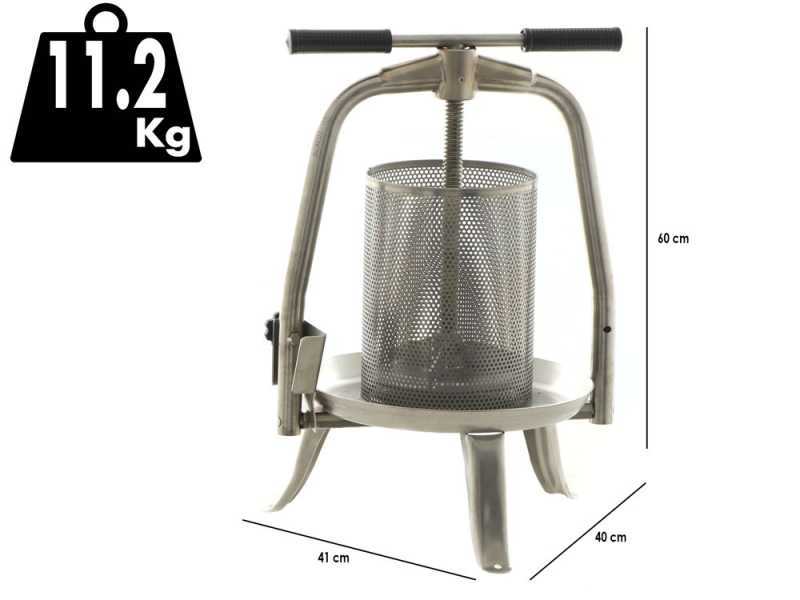 Baesso V20 Inox - 9 L Screw Press for Fruits and Vegetables - Stainless Steel Tank 