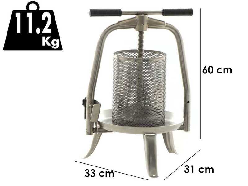 Baesso V20 Inox - 9 L Screw Press for Fruits and Vegetables - Stainless Steel Tank