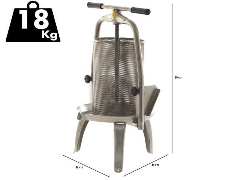 Baesso V25 Inox - 20 L Screw Press for Fruits and Vegetables - Stainless Steel Tank 