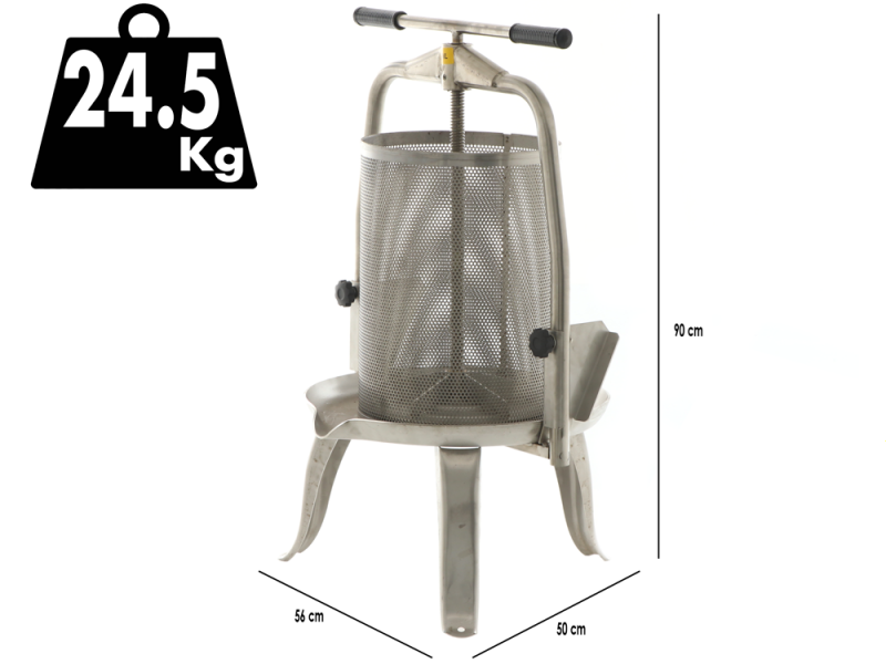 Baesso V30 Inox - 30 L Screw Press for Fruits and Vegetables - Stainless Steel Tank 