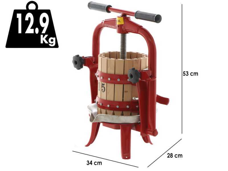 Baesso F15 - 6 L Screw Press for Fruits and Vegetables - Wooden Tank 