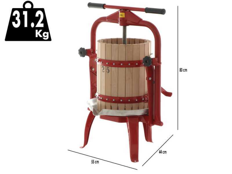 Baesso F25 - 20 L Screw Press for Fruits and Vegetables - Wooden Tank 