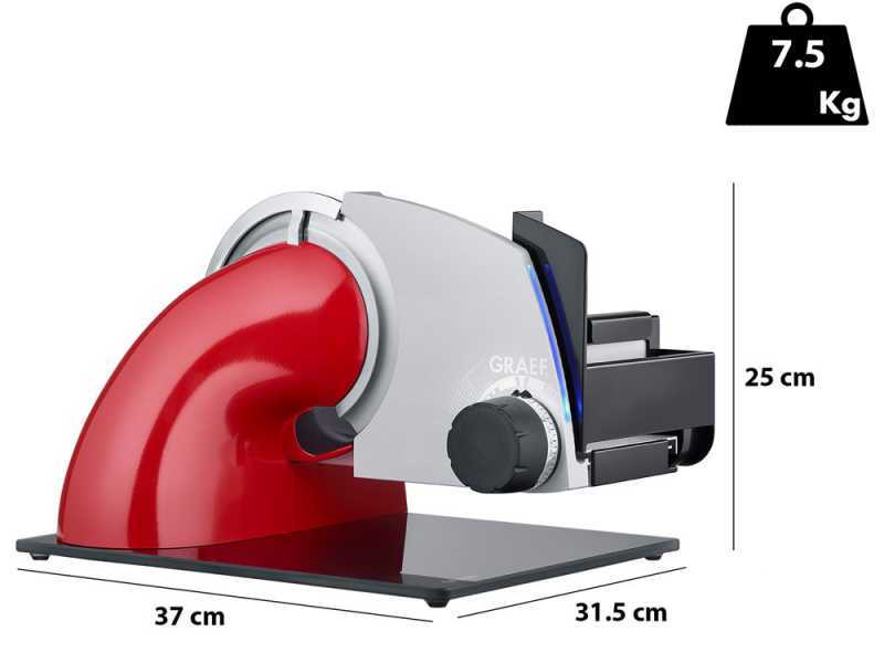 Graef SKS Line 700 Red - Cantilever Meat Slicer with 170 mm blade - With LED Lighting