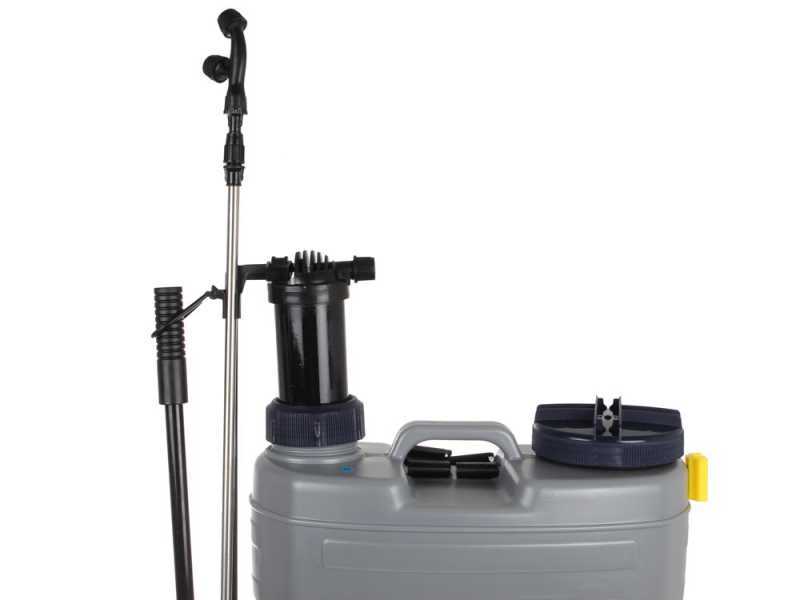 BullMach Pandora 16EM LI - Electric Battery-Powered and Manual Backpack Sprayer Pump - 12V - 8Ah
