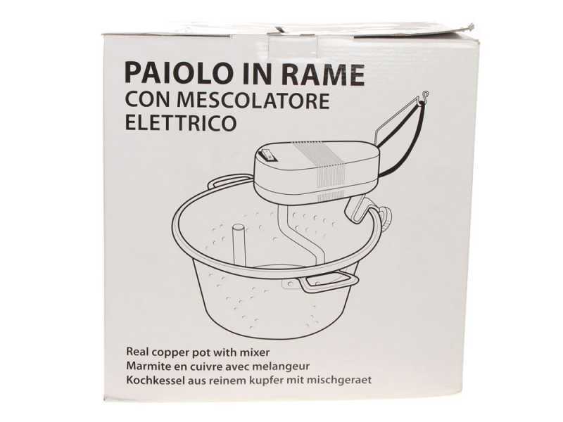 Novital - Hammered Copper Electric Pot for Polenta with Flat Base 7,3L - 4W
