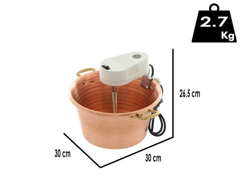Novital - Hammered Copper Electric Pot for Polenta with Flat Base 7,3L - 4W
