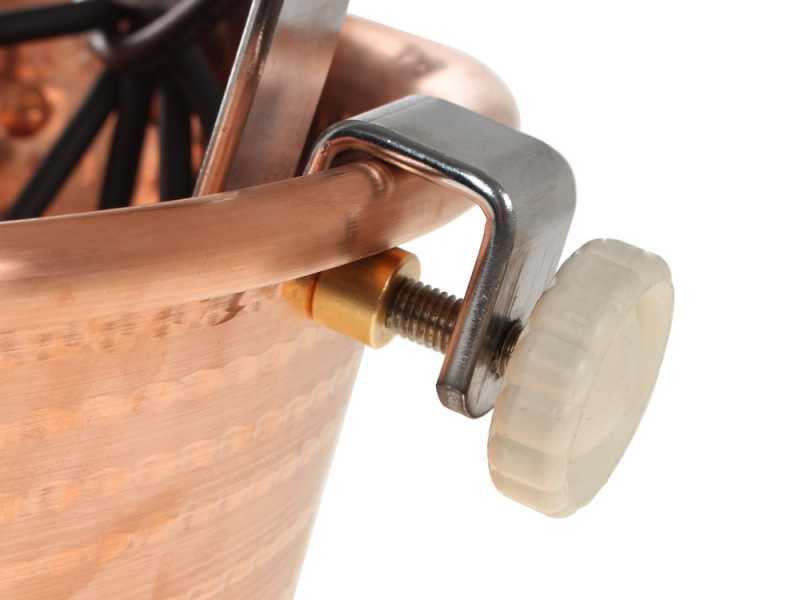 Novital - Hammered Copper Electric Pot for Polenta with Flat Base 7,3L - 4W