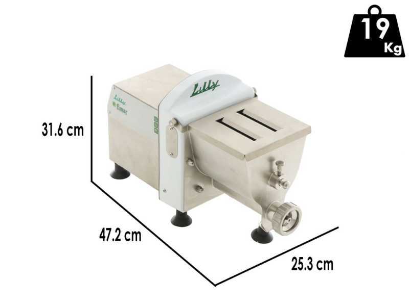 Fimar Lilly PF15E - Professional 2-in-1 Pasta Maker - Kneads and Extrudes