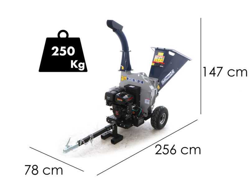 BullMach ZEUS 160 LE - Towable petrol garden shredder - Loncin 420cc with electric start