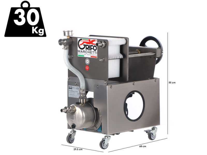 Grifo Professional Inox 10 - Wheeled Wine Carton Filter - Stainless Steel Pump