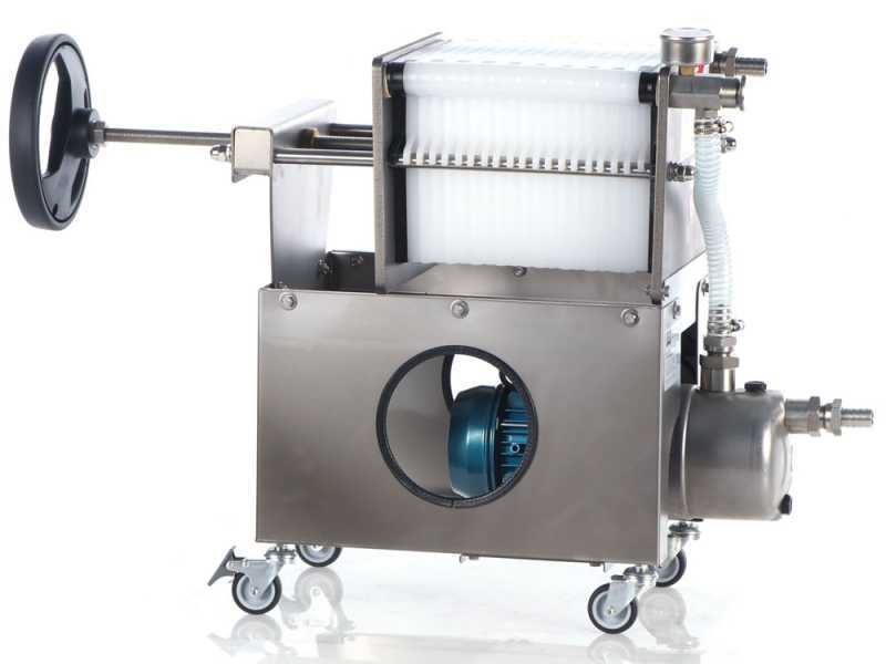Grifo Professional Inox 20 - Wheeled Wine Carton Filter - Stainless Steel Pump